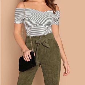 Off the shoulder body suit